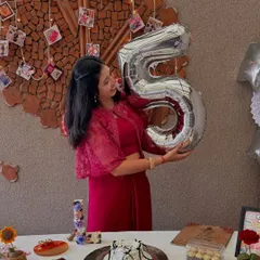 A candid moment from my five-year anniversary celebration. This milestone means the world to me, and I'm so excited for the next chapter of spreading joy, one gift at a time.