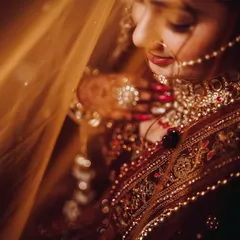 A bride's portrait is a story in itself. Here, we used soft, warm lighting and the delicate veil to create an intimate and serene mood. We focus on capturing the quiet anticipation and the intricate details of the bridal attire and jewelry.