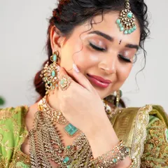 Eyes that captivate. This shot highlights the soft, shimmery eyeshadow and delicate liner that make this modern bridal look so mesmerizing.