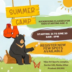 Announcing our kickboxing summer camp for kids! A great way to keep your children active and engaged with obstacle courses, fitness challenges, and more.
