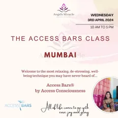 Imagine releasing years of stress and mental clutter in a single, relaxing session. This poster for my Access Bars class in Mumbai outlines how this one-day, hands-on training works. You'll learn to run the 32 points on the head to create more ease, joy, and consciousness for yourself and others.
