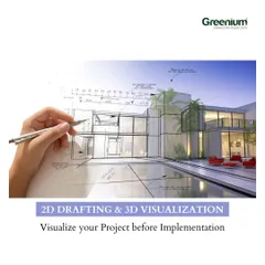 Visualize your project before implementation with my 2D drafting and 3D visualization services. This image shows the transition from a technical drawing to a realistic render of a modern home.
