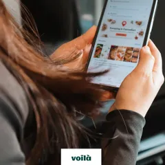 A close-up shot demonstrating the ease of using the Voila app for my grocery shopping collaboration.