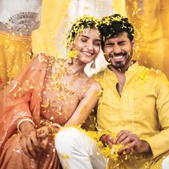 The pure, unadulterated joy of a haldi ceremony. It's not about staying clean; it's about the laughter, the teasing, and the memories made when everyone lets loose.