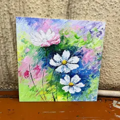 A finished impasto floral piece, showcasing the depth and vibrancy that comes from applying thick acrylic paint with a palette knife.