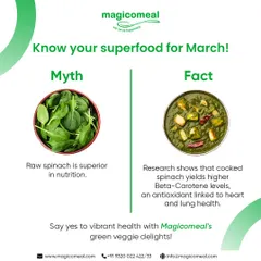 Know your superfood. This graphic debunks the myth about raw spinach, explaining that cooked spinach yields higher levels of beneficial antioxidants. We incorporate such nutritional facts into our menu planning.