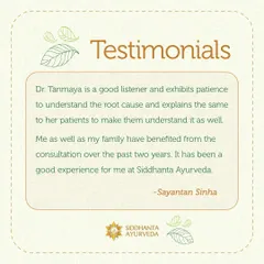 It is my practice to be a patient listener and explain the root cause of any ailment. I believe that when you understand your body better, you become an active partner in your own healing. I am happy my family and I could help Sayantan.