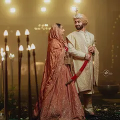 A regal portrait from a traditional Sikh wedding. The bride's makeup is timeless and elegant, designed to look flawless throughout the Anand Karaj ceremony.
