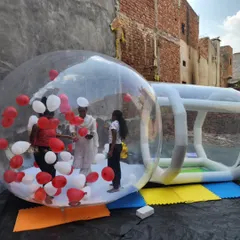 The Bubble House is spacious enough for several children or adults to stand and play inside comfortably. This makes it a fantastic attraction for group photos at any event.