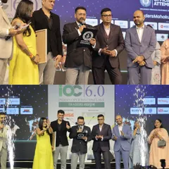 Celebrating the Guinness World Record achievement on stage with pyrotechnics and applause. I was responsible for announcing this historic moment.