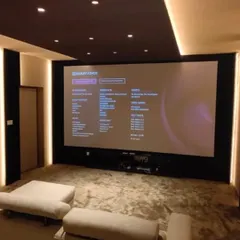 A glimpse into a bespoke personal cinema I recently completed. Notice the clean lines, the large acoustically transparent screen, and the integrated Dolby Atmos setup. The goal is always to create an immersive experience that feels like a natural part of your home.