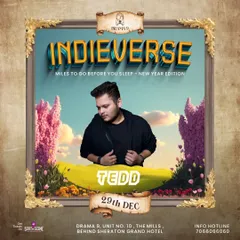 The official poster for my New Year's Edition set at Indieverse in Pune. This shows the kind of high-profile events I'm booked for.