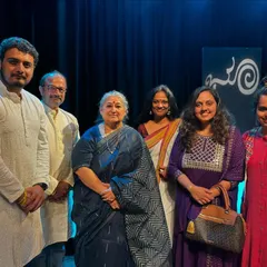 Posing with the esteemed Shubha Mudgal ma'am and my wonderful team. Her guidance as the festival director was invaluable, and it was an honour to work under her curation.