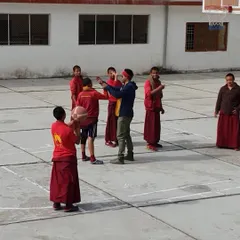 Explaining the mechanics of a proper shooting form. It was wonderful to see how quickly they picked up the concepts, showing that the love for sport is universal.