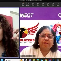A screenshot from a virtual training I conducted for over 150 women at Conneqt - Quess Corp. We discussed the importance of body image and how dressing for your unique shape and colors is a powerful form of self-care and confidence building.