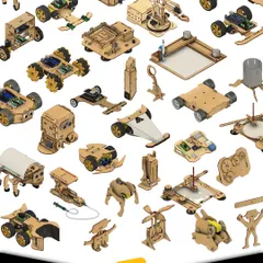 Wondering what you can build? Here’s just a sample of the 50+ unique robot kits we’ve designed. From simple walking bots to advanced autonomous rovers, we have a fun and engaging challenge ready for any team, no tech experience needed.