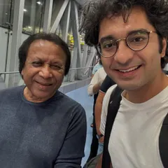 Another airport selfie with Ustad ji. Traveling with a master is a constant lesson in humility, dedication, and of course, music.