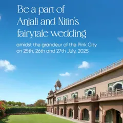Be a part of Anjali and Nitin's fairytale wedding at Fairmont Jaipur, a venue that embodies the grandeur of the Pink City.