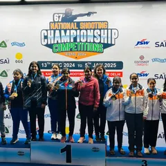 The winners' podium filled with my students at the 67th National Shooting Championship. Seeing so many of our athletes succeed together is a testament to our team's collective strength and spirit.
