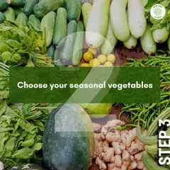 Next, you choose the seasonal vegetables you love. We offer a wide variety, including cucumbers, bottle gourd (doodhi), lemons, ginger, and spinach, ensuring your kitchen is always stocked with fresh ingredients.