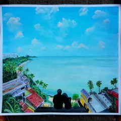 A client wanted to immortalize a precious memory in Goa. Using watercolors, I recreated the serene coastal view, turning their personal moment into a piece of art for their home.