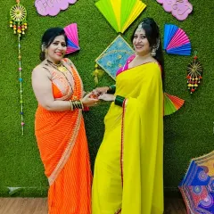 A beautiful moment from our Teej celebration. The vibrant colors and happy faces truly capture the spirit of our community.