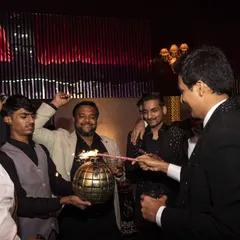 Get ready for the bomb. This unique, bomb shaped dispenser is a fun and interactive way we serve shots, letting guests light the "fuse" before the party really explodes.
