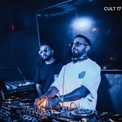 Nikhil Chinapa and Aadat Music sharing the DJ console. I facilitate unique back-to-back (B2B) sets, bringing together talented artists for a one-of-a-kind musical experience.