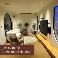 This is one of the luxury home automation setups at our Jive experience center. Here you can see how architectural speakers and a wall-mounted TV create a clean, sophisticated look.