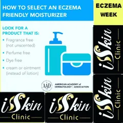 Choosing the right moisturizer is critical for managing eczema. We advise patients to look for fragrance-free, dye-free creams or ointments, as these provide a better barrier to protect sensitive skin and prevent flare-ups.