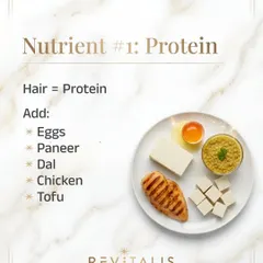 Your hair is literally made of protein. If you are not consuming enough protein through foods like eggs, paneer, dal, or chicken, your hair follicles won't have the necessary building blocks for strong growth.