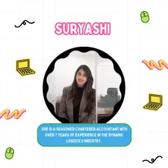 Meet our founder, Suryashi. A seasoned chartered accountant with over 7 years of experience in logistics, her expertise ensures our events are flawlessly executed.