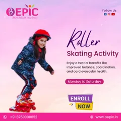 Get your child rolling with our exciting roller skating activity, available six days a week. It is a fantastic way to improve cardiovascular health and coordination while making new friends.