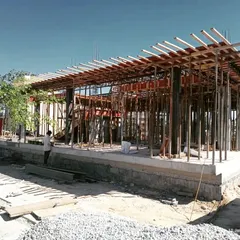 A look at the construction phase of an upcoming clubhouse in Bangalore. This image shows the concrete and formwork structure, the skeleton that will support the final architectural vision. We believe in overseeing projects from concept to completion.
