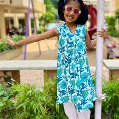 Our Pakshi Kurta set is perfect for a sunny day out. The floral block print is cheerful, and the soft cotton fabric ensures comfort. The kurta can also be worn as a dress for a different look.