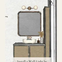 A wall light installed by the mirror is not just for aesthetics; it provides essential, shadow-free task lighting for grooming. This sketch shows how we plan for both function and style from the beginning.