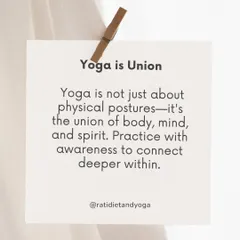 This is the essence of what I teach: Yoga is Union. It's not about the physical shapes we make, but about the practice of uniting body, mind, and spirit to connect more deeply with our true selves.