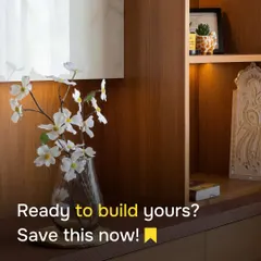 Ready to build your own stunning TV unit? This image serves as a final inspiration shot, encouraging you to save the design and material ideas for your own home renovation project.