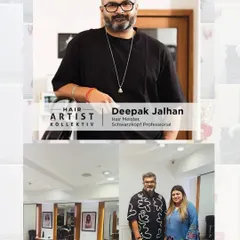 What's cooking! A collage showing me as a Schwarzkopf Professional Hair Meister and with a client at my salon, Looks Privé. The real work is always done behind the scenes.