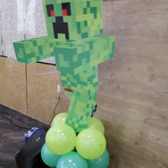 No Minecraft party is complete without a Creeper. This life-sized cutout adds to the theme and serves as a great photo opportunity for the kids.