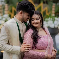 A pastel dream for my best friend's wedding day. This look features soft pink tones on the eyes and cheeks, creating a romantic and cohesive look with her pink lehenga.
