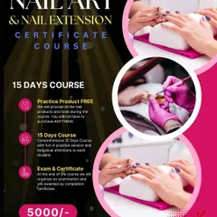Ready to start a creative career in the nail industry? Our 15-day Nail Art & Extension Certificate Course gives you all the practical skills you need, and we provide all the products for your practice.