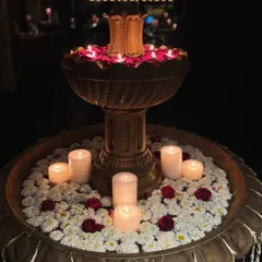 A centerpiece of our Roohani nights. This fountain, adorned with floating flowers and candles, sets a tranquil and beautiful tone for an evening of soulful music and dining.