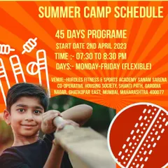 Here is the schedule for our 45-day cricket summer camp program at our Ghatkopar academy. It's a great opportunity for young cricket enthusiasts to hone their skills.