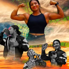 A collage celebrating my victories and the hard work it took to get there. Kissing the medals is a moment of pure joy and recognition of the sacrifices made.