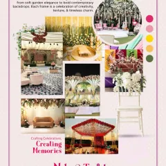 Every great event begins with an idea. This is a look at one of our moodboards, where we bring together colors, textures, and design concepts to craft a cohesive vision for your dream wedding before we start building it.