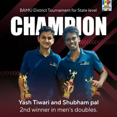 I believe that coaches should lead by example. Here are two of our own, Yash Tiwari and Shubham Pal, after their win in the men's doubles category. We bring our on-court tournament experience directly into our coaching sessions.