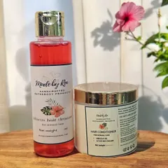 My Hibiscus range, featuring the hair cleanser and conditioner, is designed for normal hair types seeking natural shine and strength. The beautiful pink flower isn't just for looks; it's packed with amino acids that promote growth and prevent hair fall.