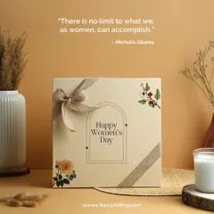 Celebrating the amazing women in your life. This elegant 'Happy Women's Day' gift box is a beautiful way to show appreciation to your team, friends, or family.