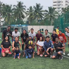 Kicking it with the team for the 'Move for the Planet' challenge. It's great to see everyone, including the kids, getting involved and having a great time on the turf.